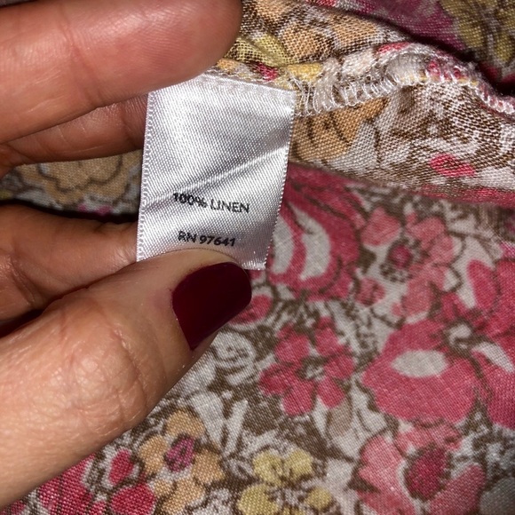 J.Jill floral blouse 100% linen - Picture 6 of 6